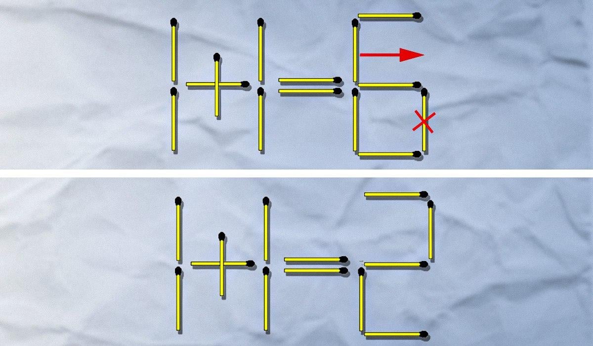 Un chibrit ar trebui aruncat, iar celălalt rearanjat: un test IQ provocator