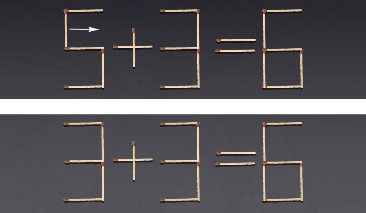 Puzzle foarte dificil: trebuie să muți un singur băț de chibrit