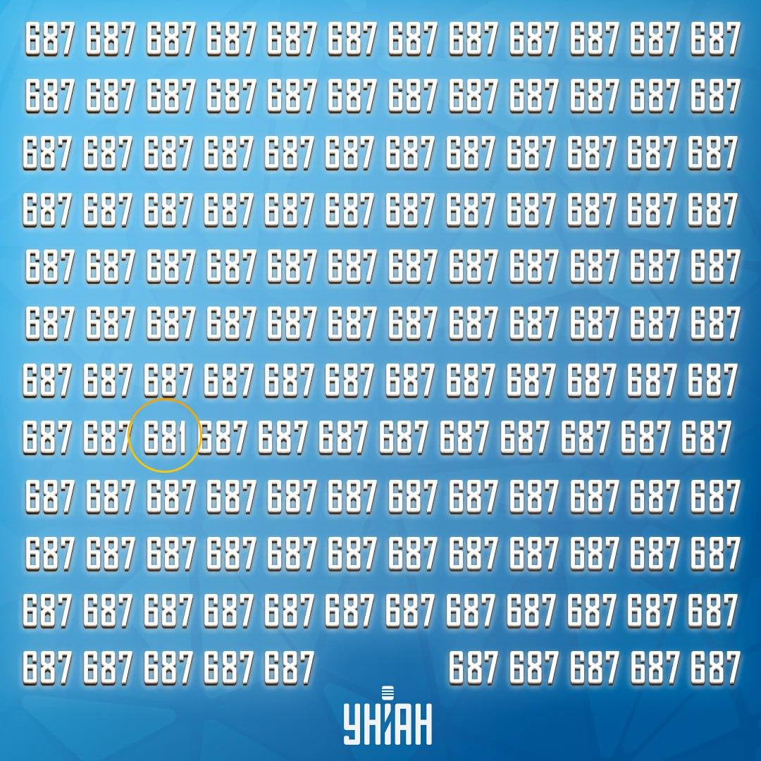 Soluția iluziei cu numărul 681 evidențiat