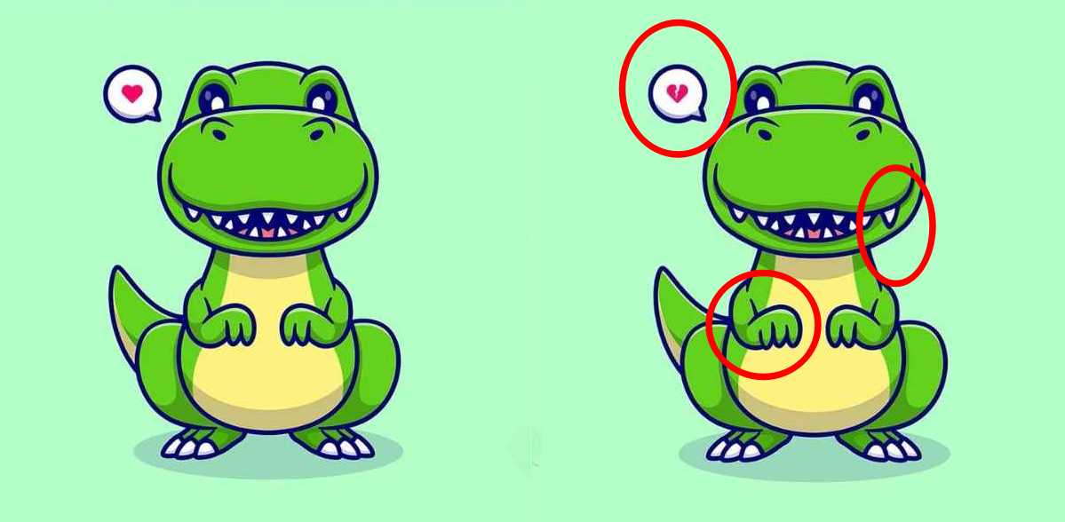 Enigma cu diferențele marcate